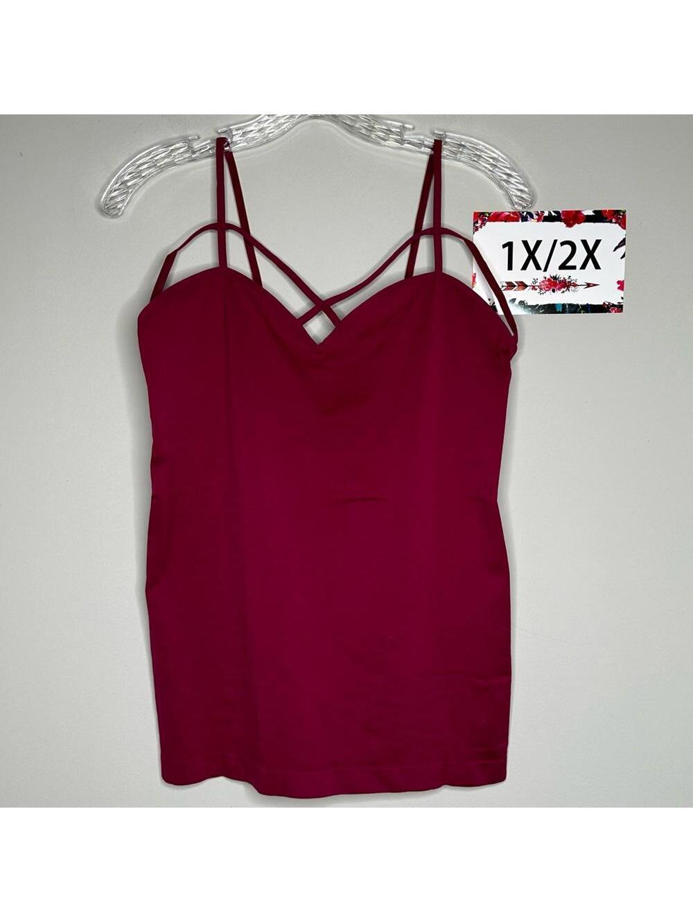 Wine Maroon 1X 2X Plus Size Zenana camisole tank